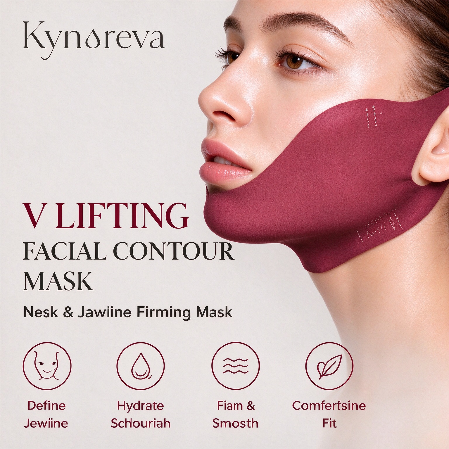 V Lifting Facial Contour Mask – Neck & Jawline Firming Mask | OEM/ODM Private Label - Image 2