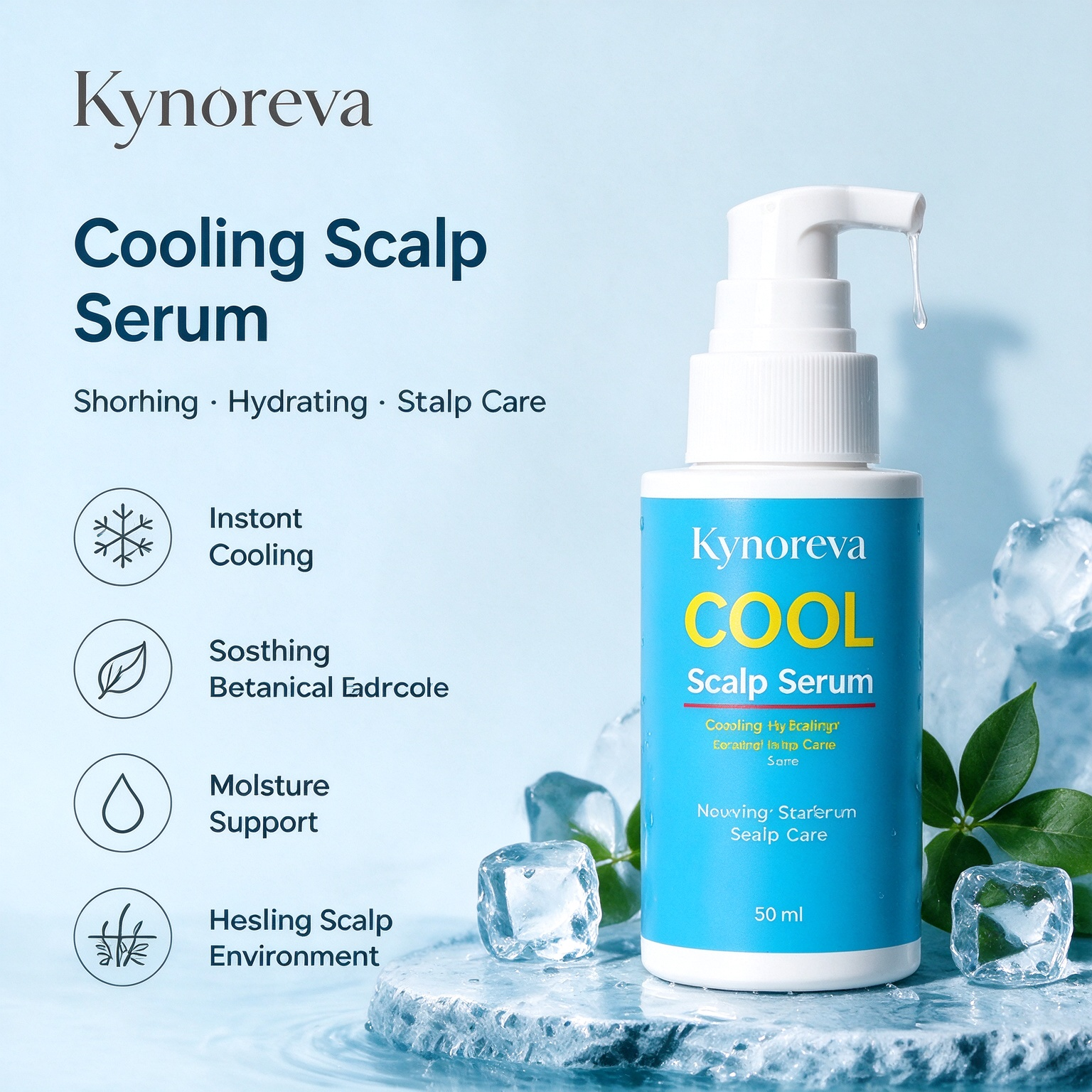 Cooling Scalp Serum for Sensitive Scalp – 50ml Soothing, Hydrating & Scalp Care Treatment | OEM/ODM Private Label - Image 3