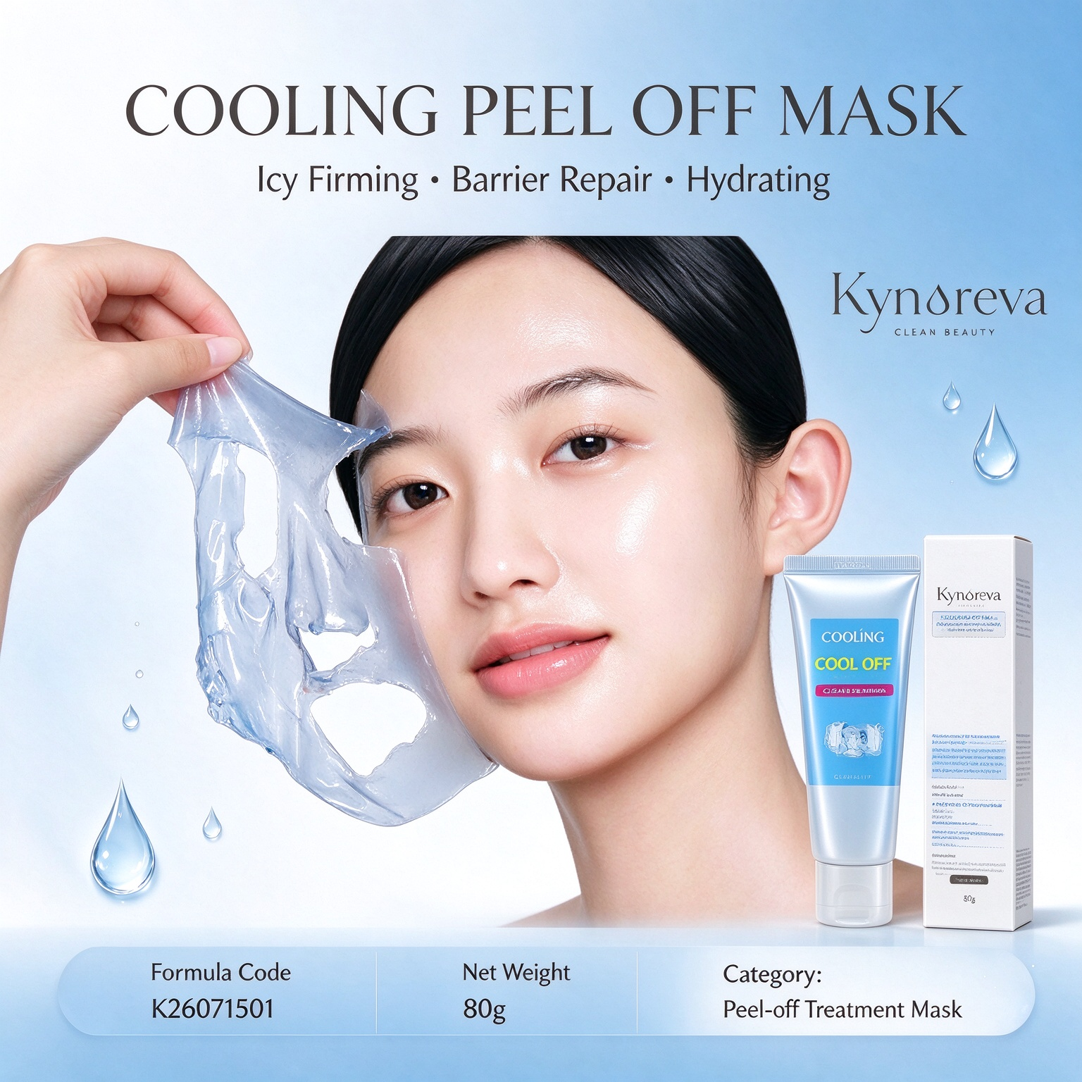 Custom Private Label Cooling Peel Off Mask | Icy Firming Mask for Heat Damage Repair, Hydrating, Brightening, OEM Custom Skincare - Image 2