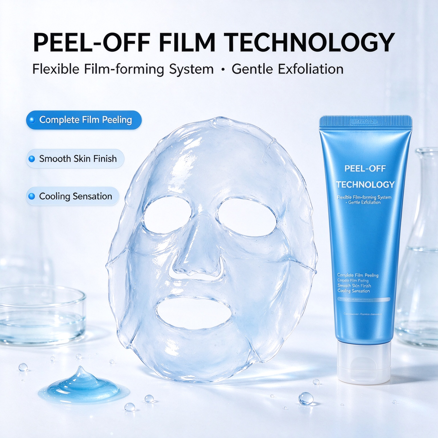 Custom Private Label Cooling Peel Off Mask | Icy Firming Mask for Heat Damage Repair, Hydrating, Brightening, OEM Custom Skincare - Image 4