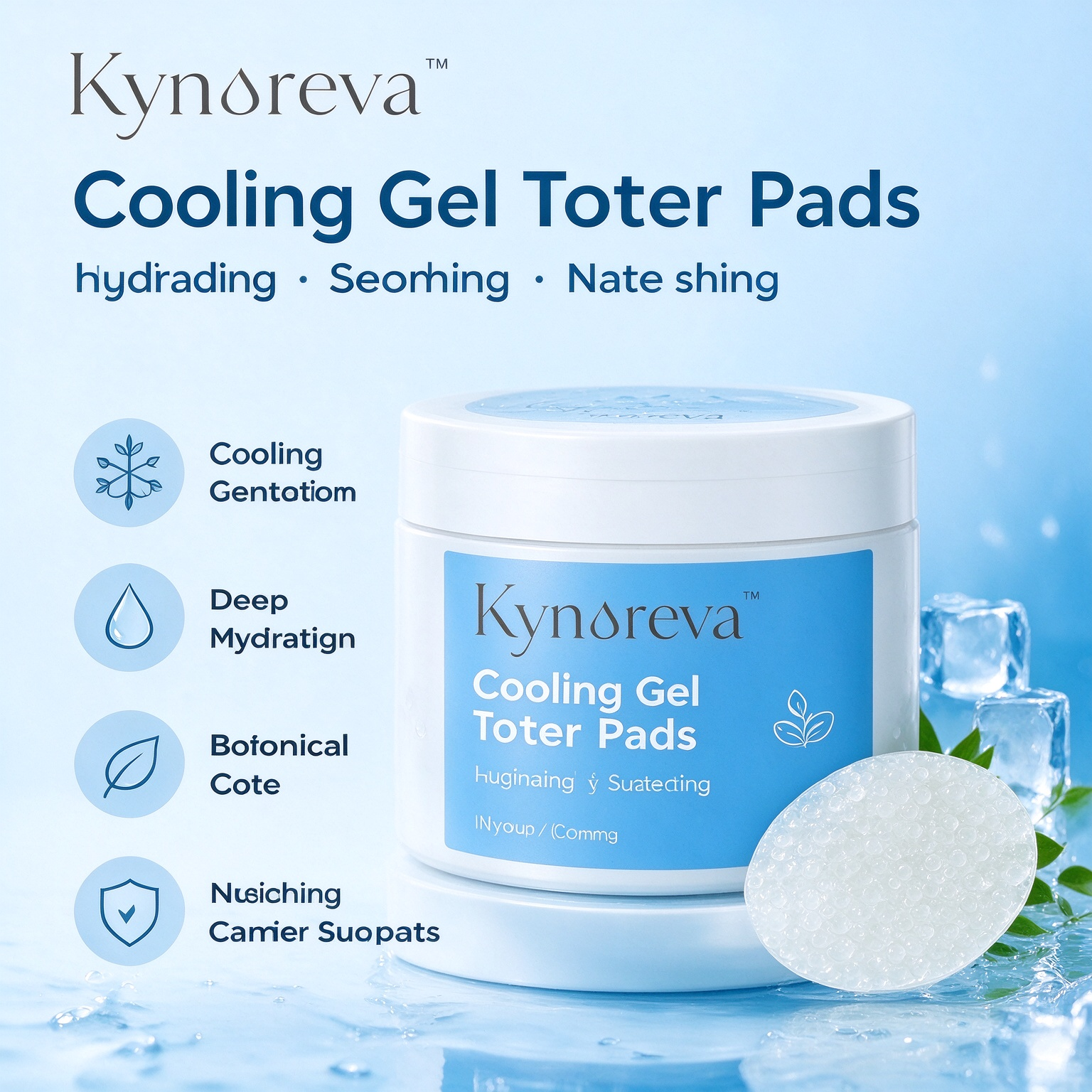 Cooling Gel Toner Pads – Instant Cooling, Deep Hydration & Skin-Soothing Care | 60 Pads