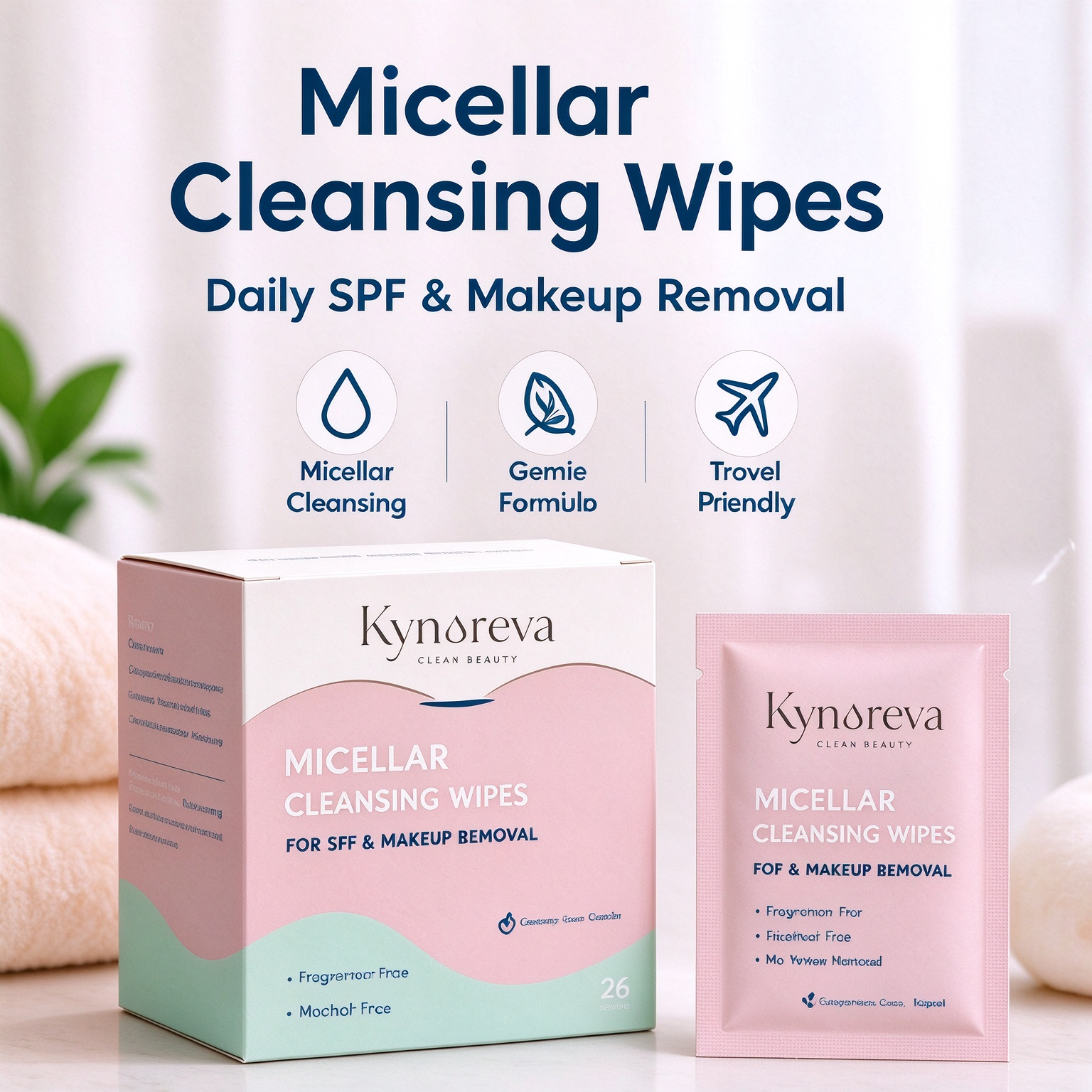 Micellar Cleansing Wipes – Daily SPF & Makeup Removal, 25 Count - Image 2