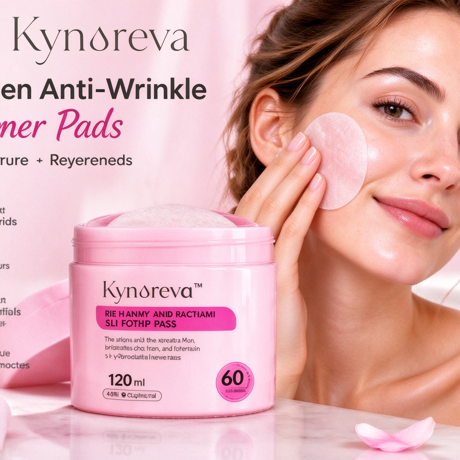OEM Collagen Anti-Wrinkle Facial Toner Pads 120ml Moisturizing Repair Cotton Pads Hydrating Brightening Skin Care Pads for Face - Image 8