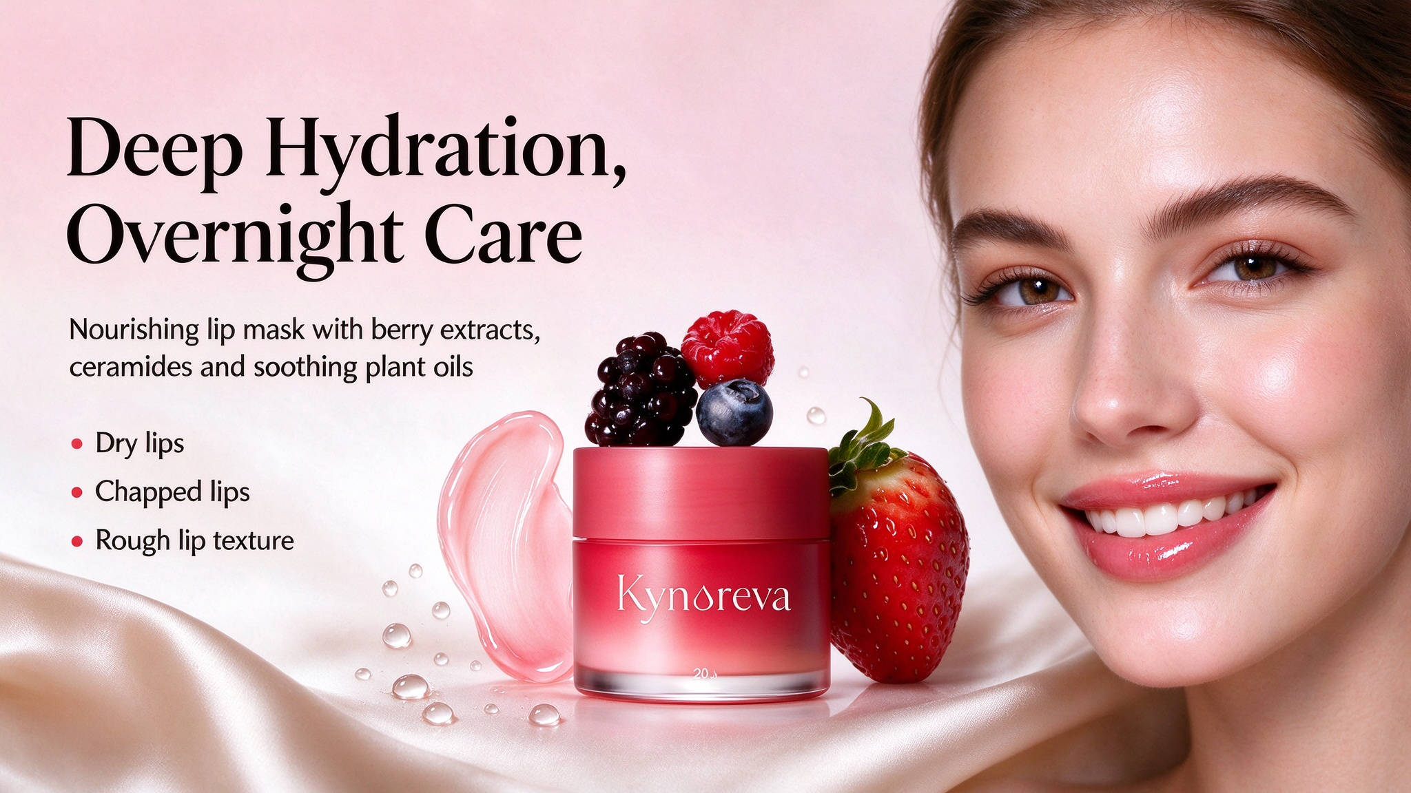 Berry Enhanced Lip Sleeping Mask – Overnight Deep Hydration & Repair Lip Balm Treatment 20g